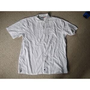 Men's Quicksilver Comfort Fit Xxl White Short Sleeve Button Up Shirt